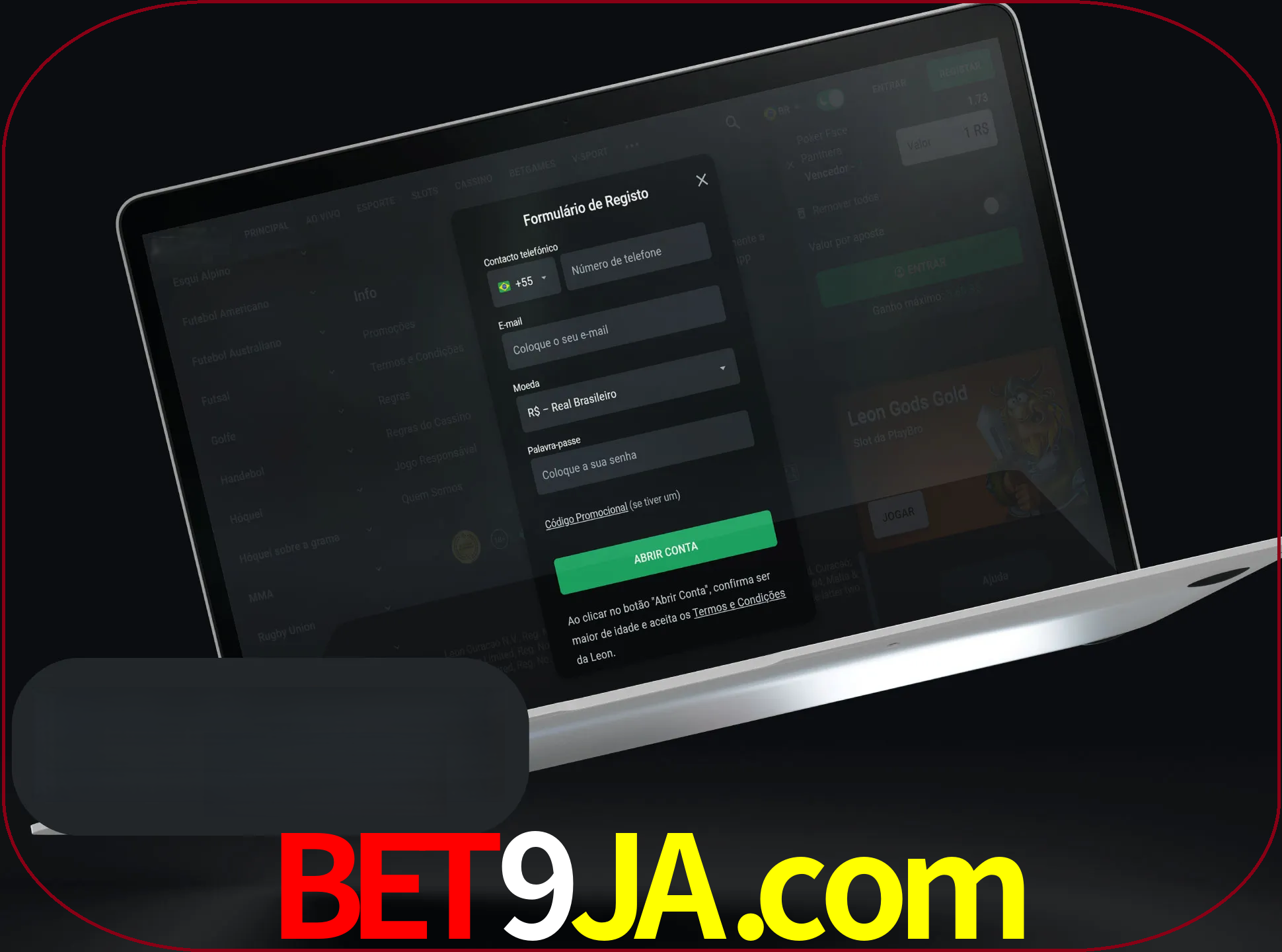 Abra o site da LeonBet e crie sua própria conta.