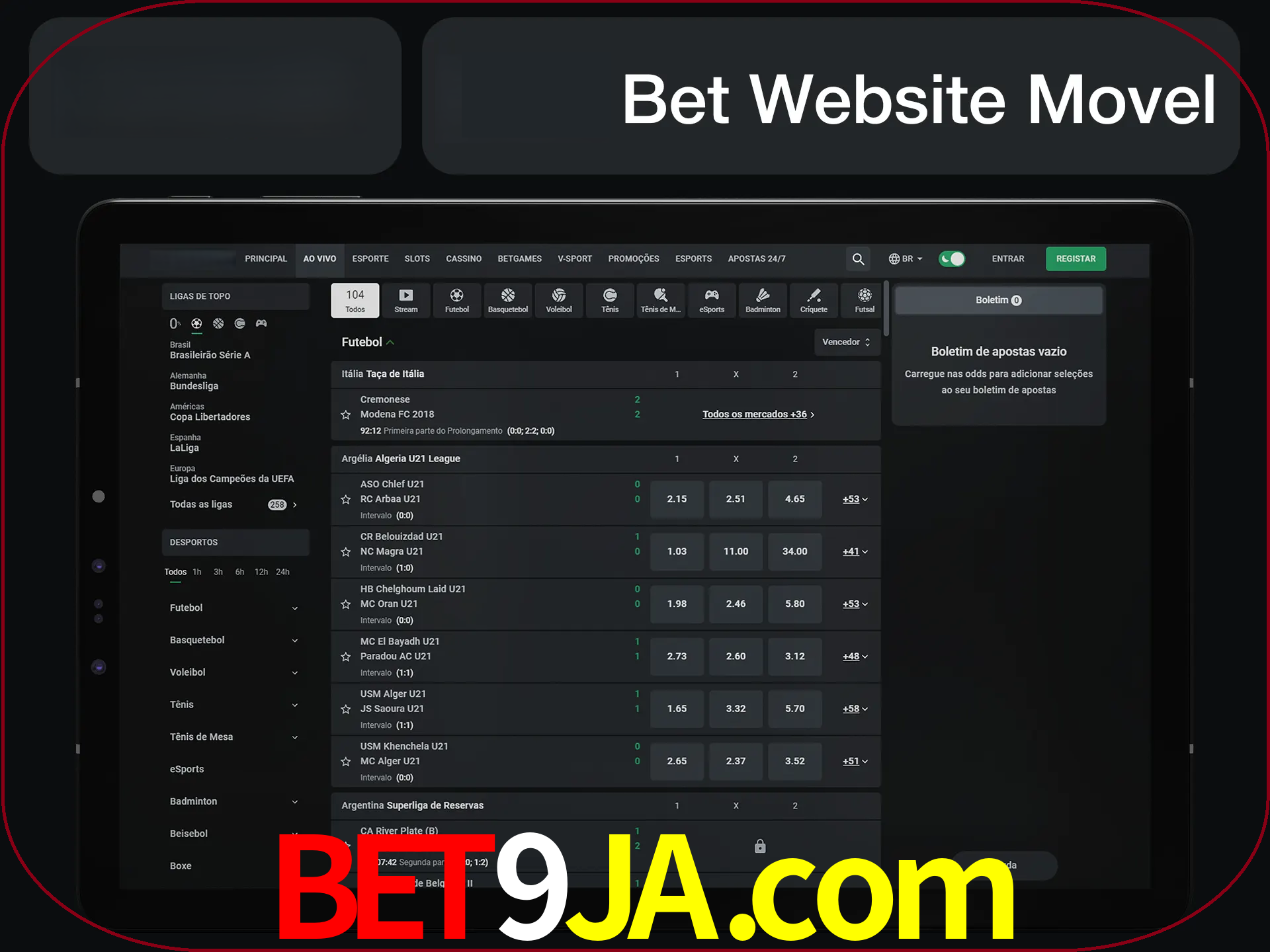 Use nosso website em qualquer dispositivo.