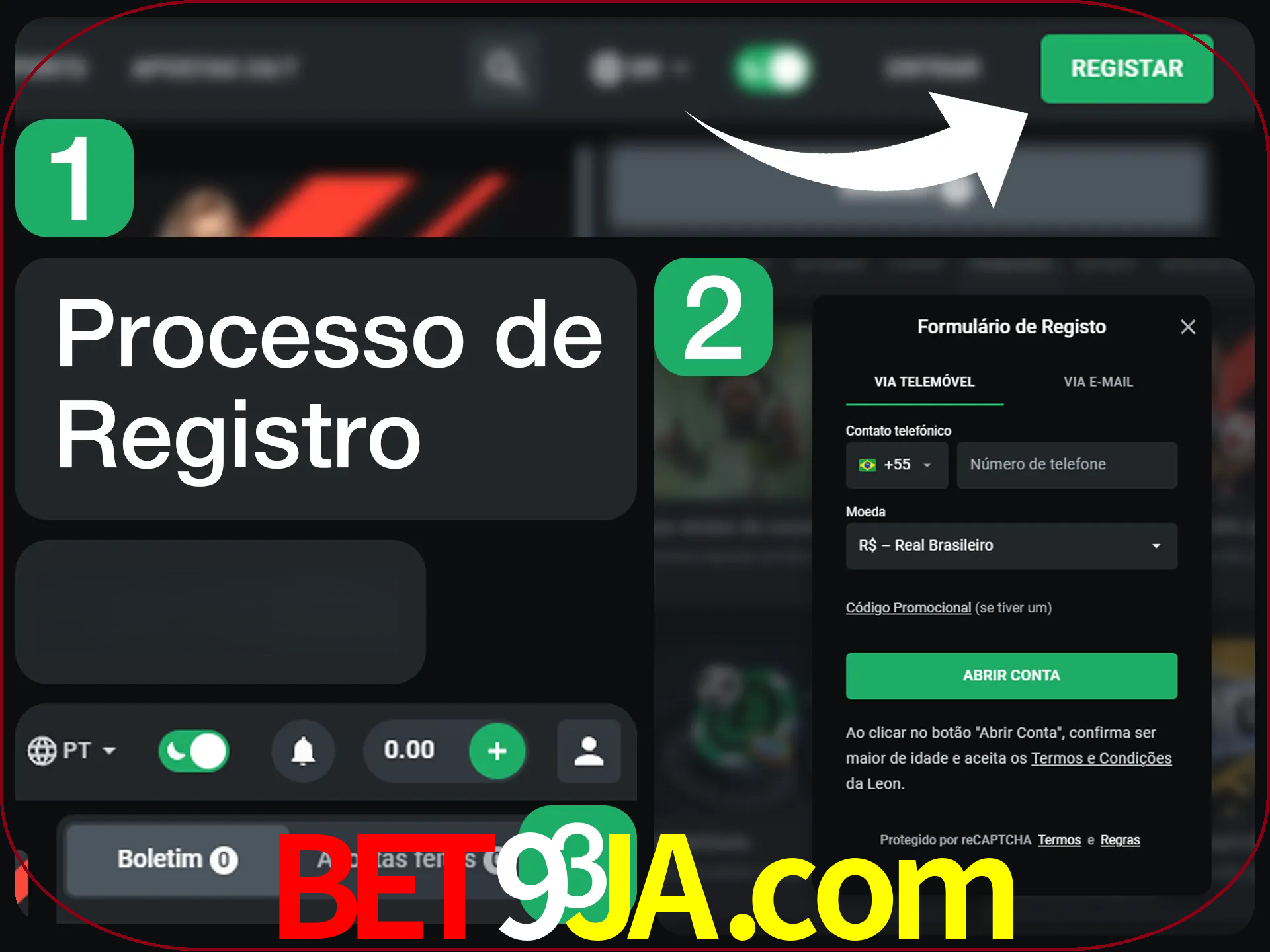 O processo de registro na LeonBet é simples.